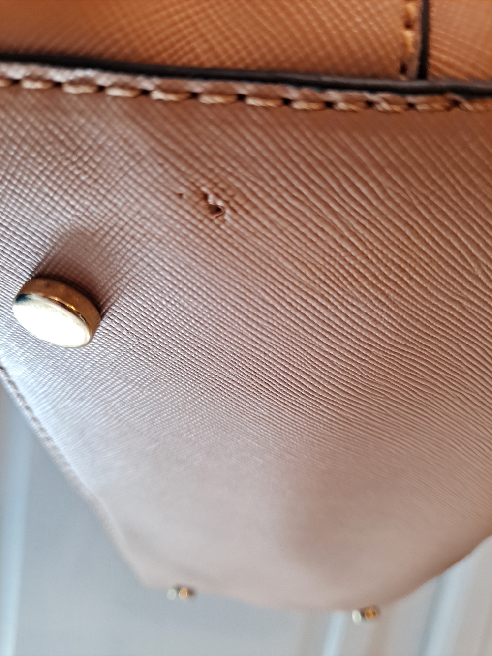 Trina Turk Tan Saffiano PVC Dome Satchel Crossbody W/Cardholder - Picture 10 of 16